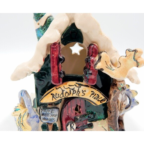 Blue Sky Clayworks Rudolph's Place Tealight Candle Holder Heather Goldminc - Picture 8 of 13